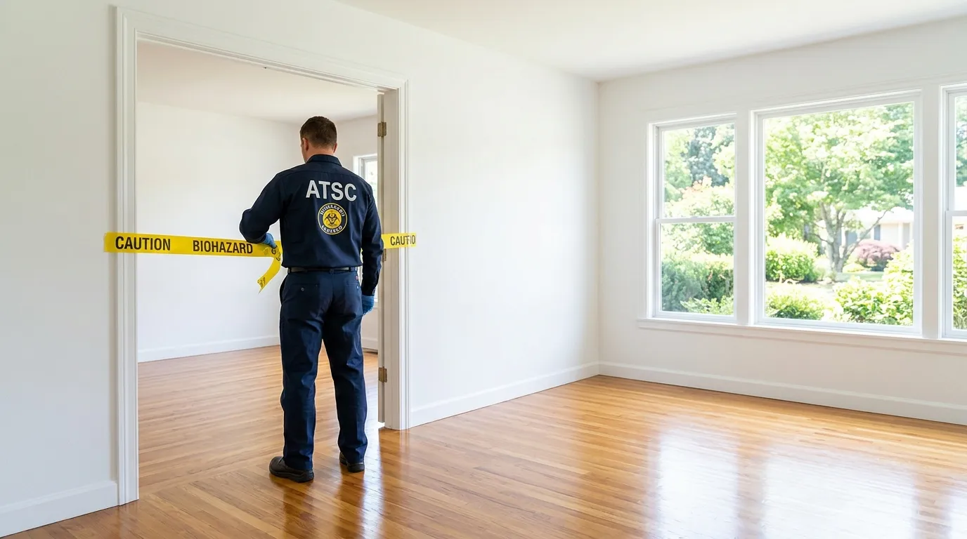 Certified biohazard cleanup crew performing Trauma Scene Cleanup in Lake Purdy